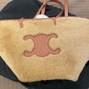 Celine shearling cabas